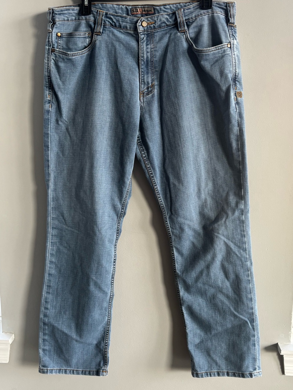 5.11 Tactical Defender-Flex Jeans Mens 40x32 Blue Denim Stretch EDC Work Pants